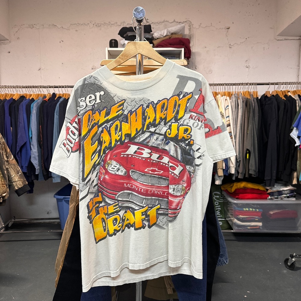 Vintage Dale Earnhardt Budweiser Racing Big Print T-shirt